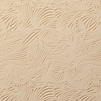 beige Rollable Texture Tile - Floral Scrolls