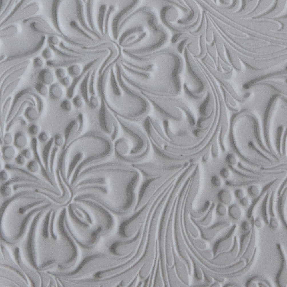 Rollable Texture Tile - Hibiscus sample in gray clay