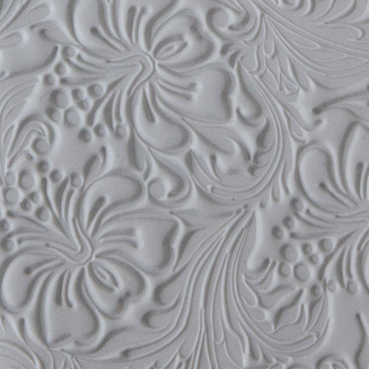 Rollable Texture Tile - Hibiscus sample in gray clay