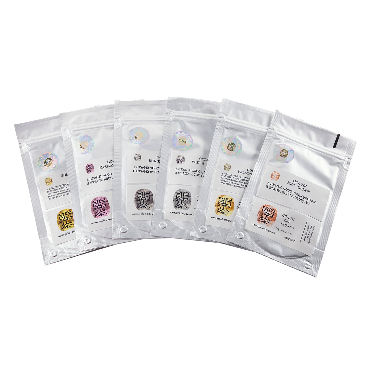 Goldie Sampler 2 - Lemon Brass, Yellow Iron, Sunset Iron, Cherry Iron, White Iron & Red Iron