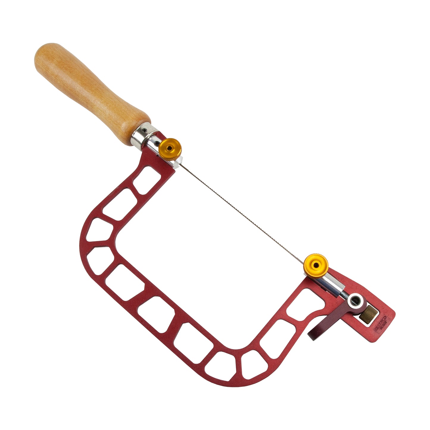 red Knew Concept Hand Saw with Cam-Lever Tension - 3" with wooden handle