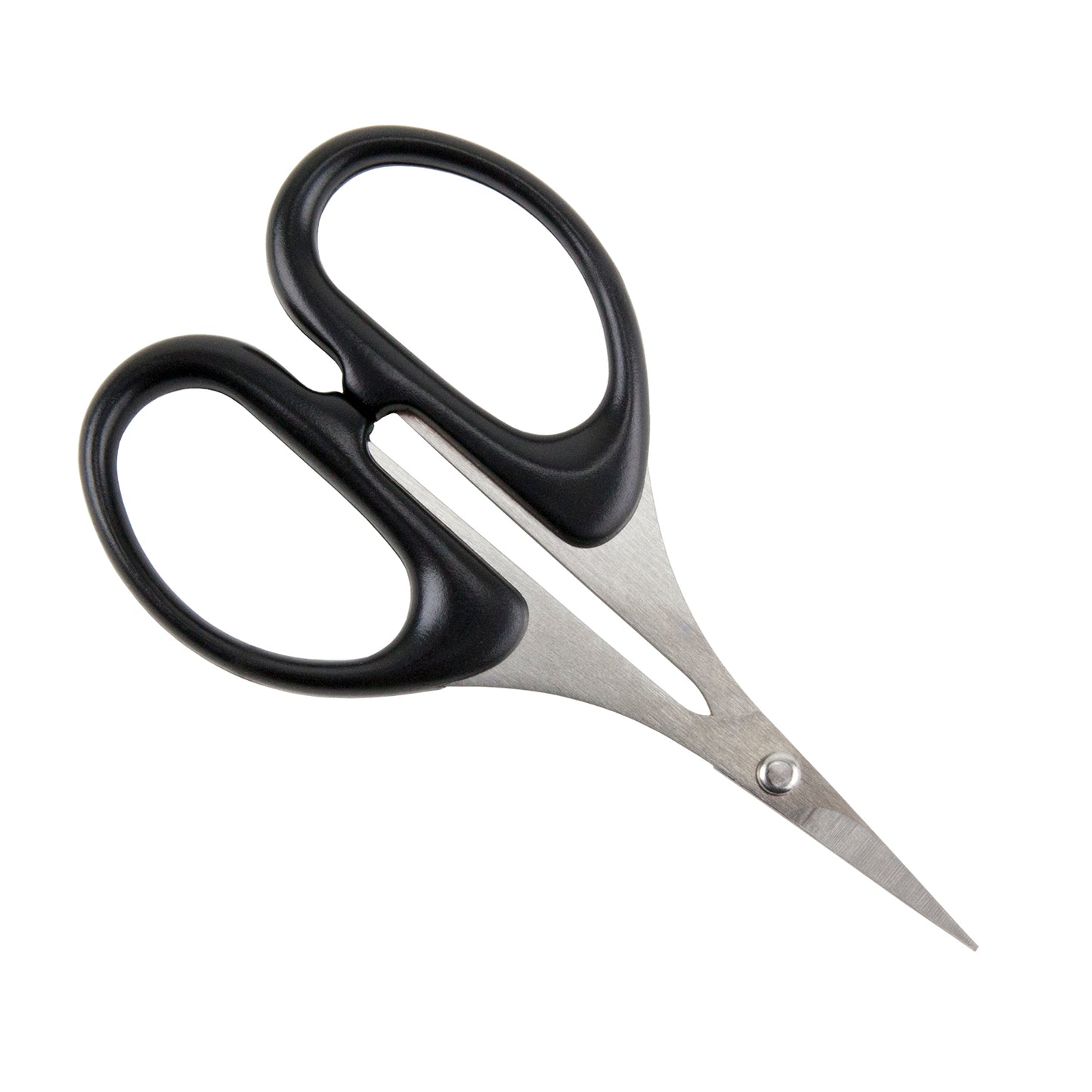Precision Scissors Use to cut thread, paper, gold foil with precision. The perfect pair of scissors for all beading and other delicate work. Large handles, made of lightweight black ABS plastic and sculpted for more comfort than traditional scissor handles.