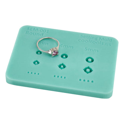 mint green Setting Mold - Circle
 with silver samples