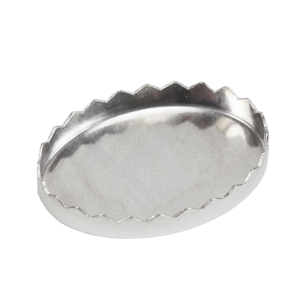 Fine Silver Bezel Cup - Serrated Oval