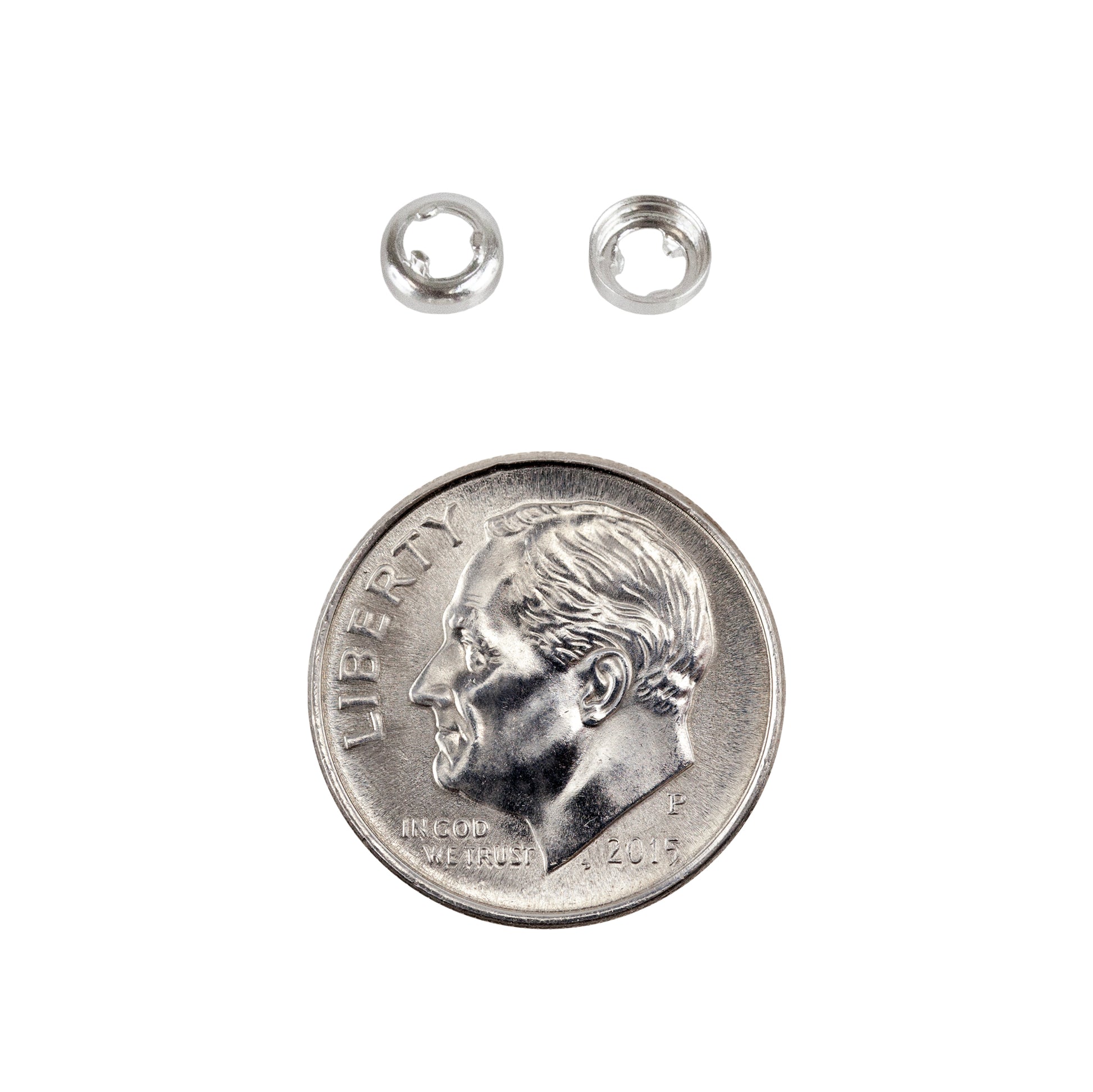 Fine Silver Embeddable Open Back Bezel Setting: 4mm with dime