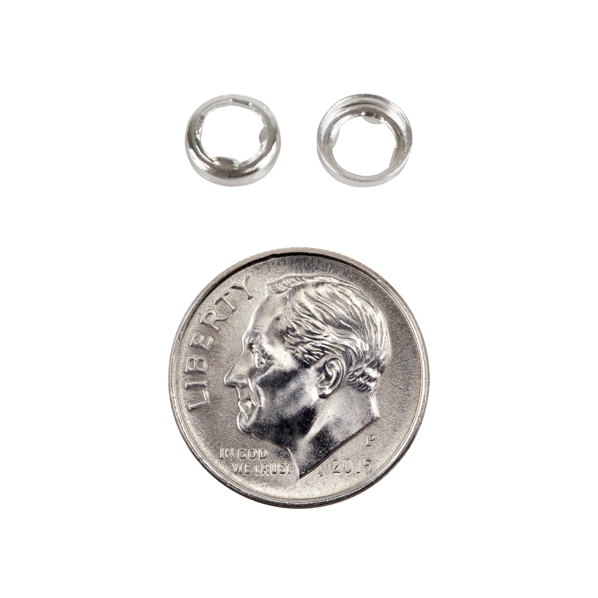 Fine Silver Embeddable Open Back Bezel Setting: 6mm with dime