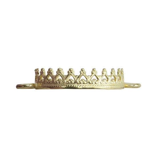 Brass Connector Setting - Crown Round 16mm Pkg/1