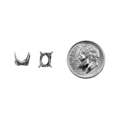 Sterling Silver Oval Snap-Set Prong Setting - Cool Tools