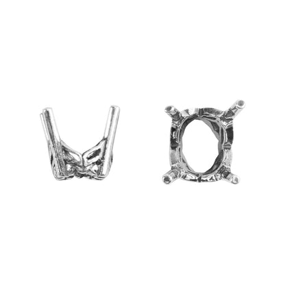 Sterling Silver Oval Snap-Set Prong Setting - Cool Tools