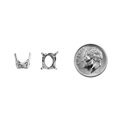 Sterling Silver Oval Snap-Set Prong Setting - Cool Tools