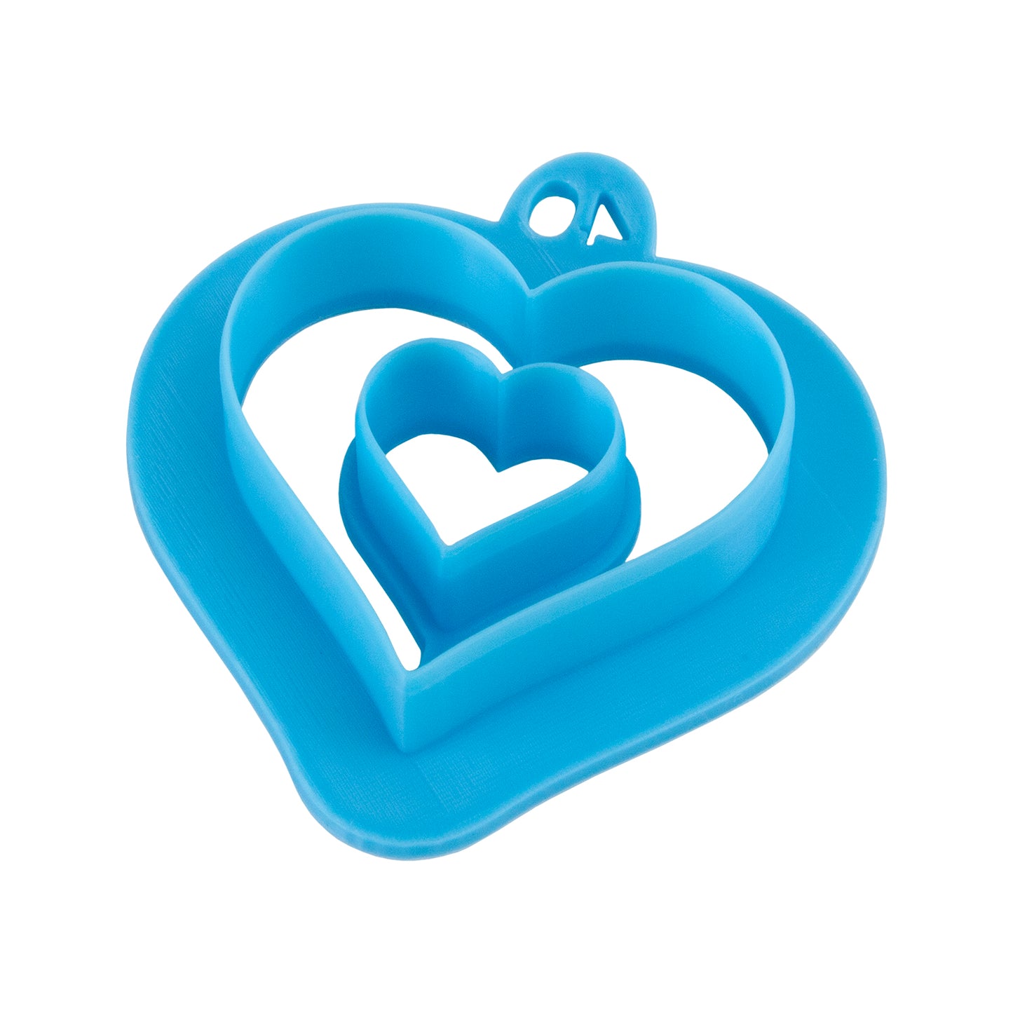 blue plastic Sully's Clay - Double Heart 40mm