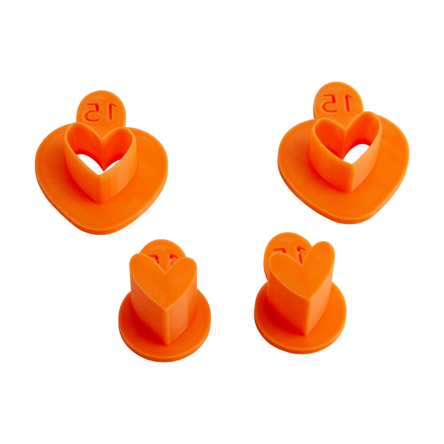 orange plastic Sully's Clay - Big Sided Heart - Mirrored