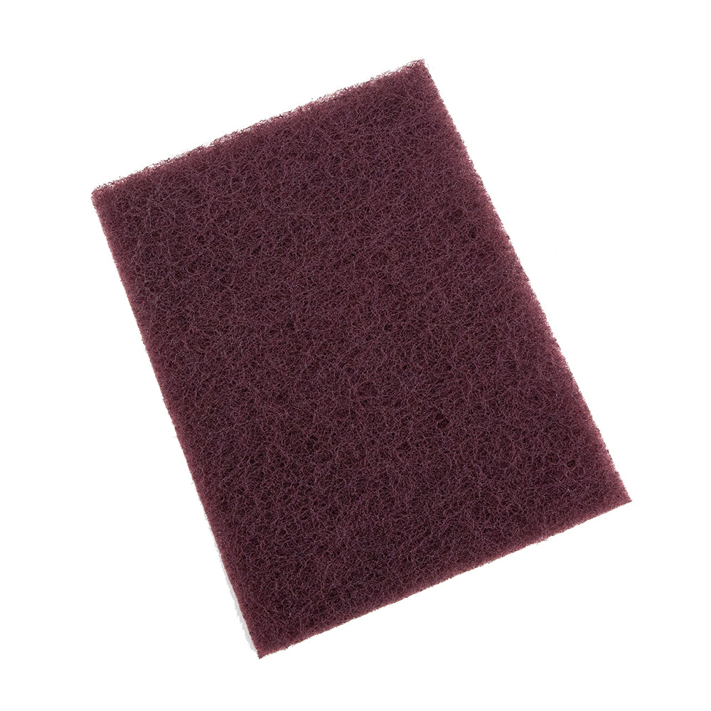 Scotch-Brite™ Pads Use to rough up the surface of metal before soldering or apply a fine satin finish to metals. The pad of non-woven materials finishes with a very attractive scratch, leaving a bright, smooth, non-reflective surface. Also effective for preparing metal surfaces for adhesives and enamels.