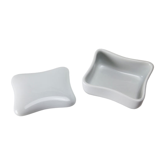 open Porcelain Trinket Box - Rectangular 2-3/4"