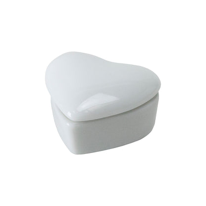 closed Porcelain Trinket Box - Heart 1-1/4"