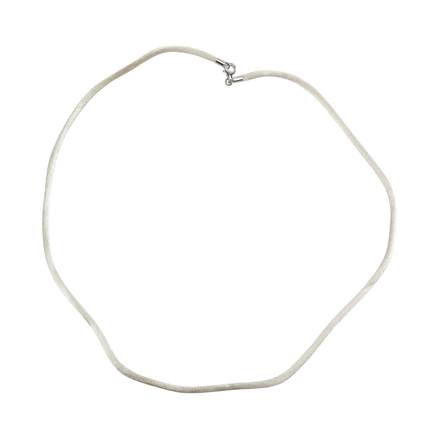 Cream Satin Necklace 2mm - 17"