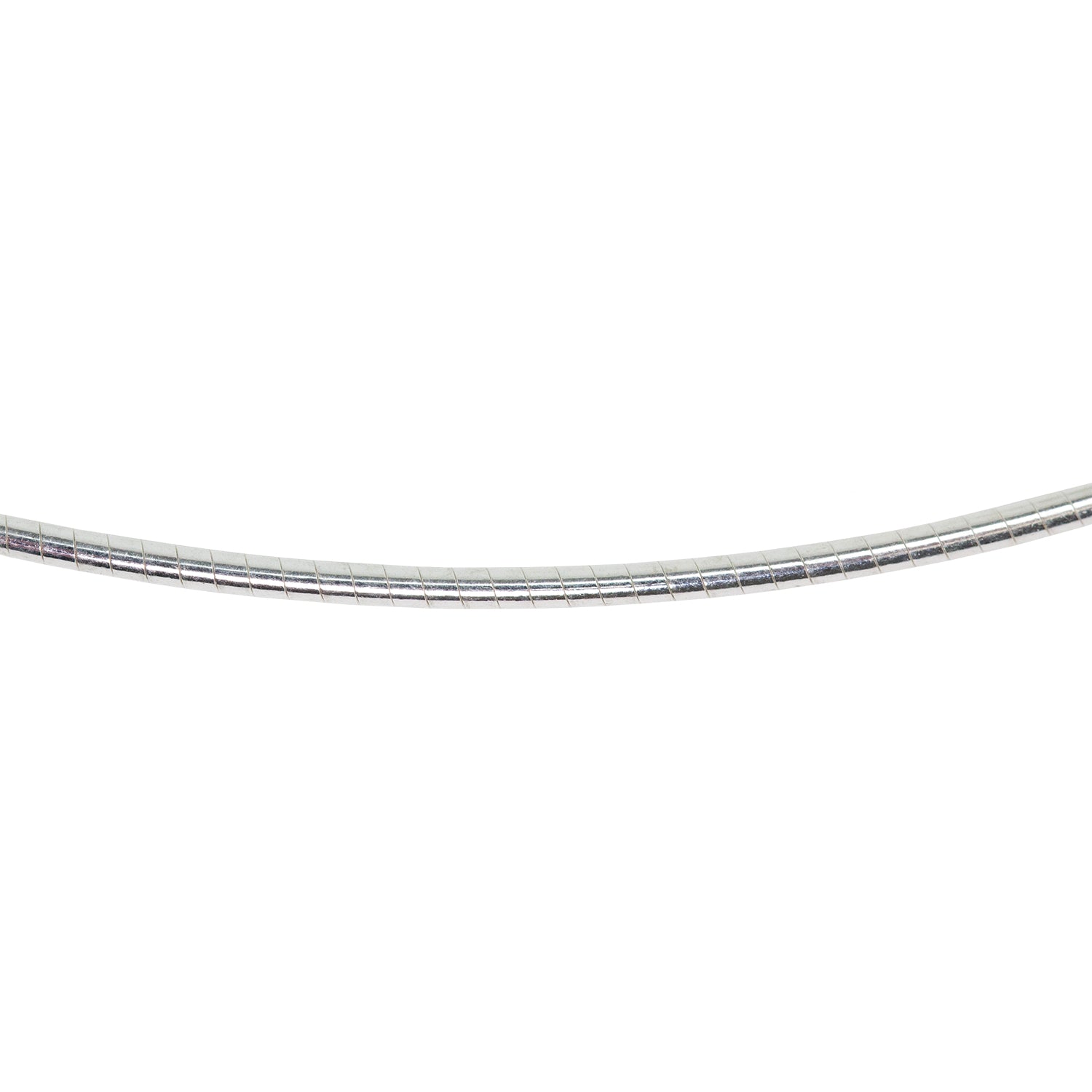 Sterling Silver Round Bead Omega 16"