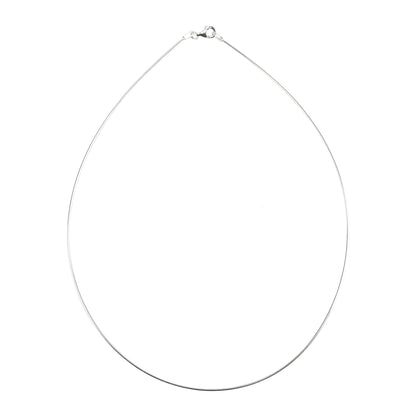 Sterling Silver Round Bead Omega 16"