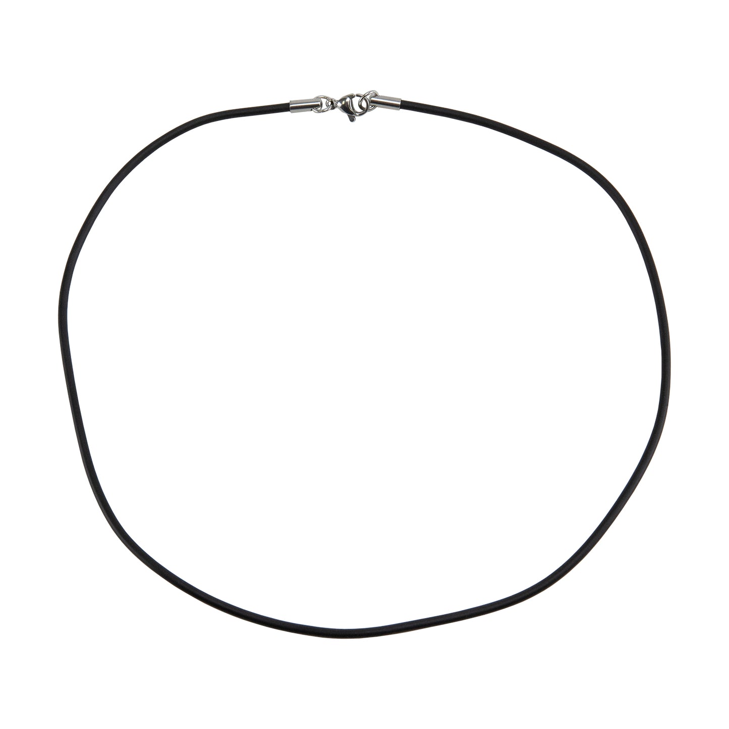 Black Rubber Cord Necklace with Lobster Clasp - 16.5"-PK/10