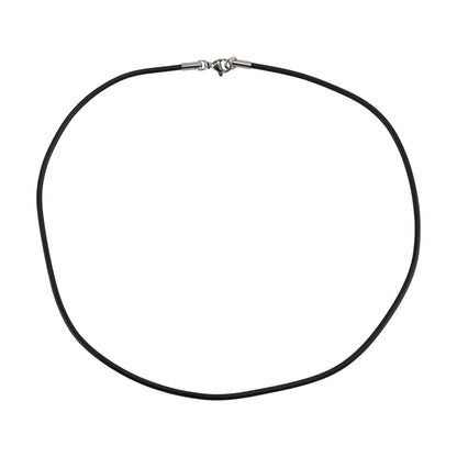Black Rubber Cord Necklace with Lobster Clasp - 16.5"-PK/10
