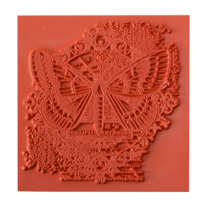 Rubber Enameling Stamp - Butterfly Flourish