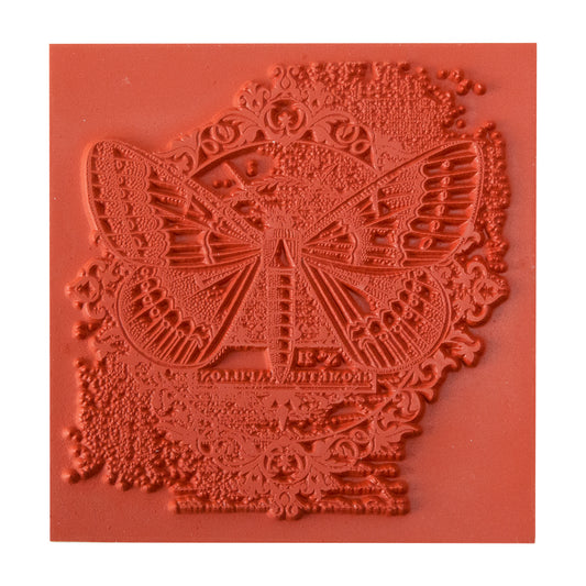 Rubber Enameling Stamp - Butterfly Flourish