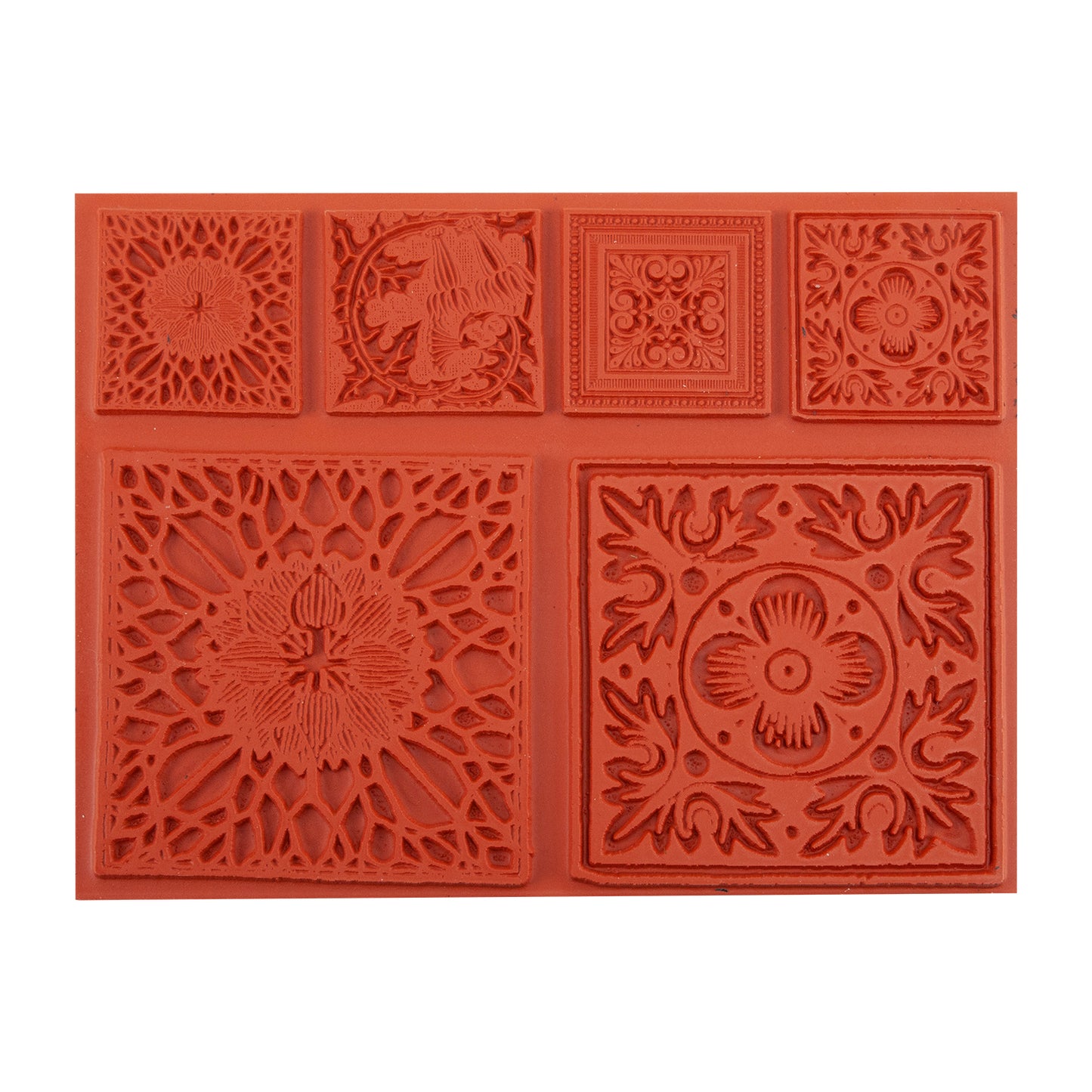 Rubber Enameling Stamp - Summer Tiles
