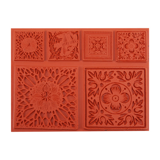 Rubber Enameling Stamp - Summer Tiles