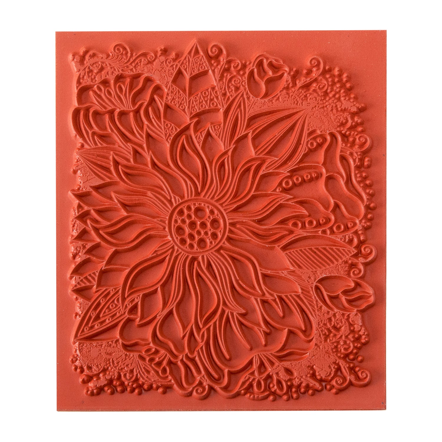 Rubber Enameling Stamp - Color Me Sunflower