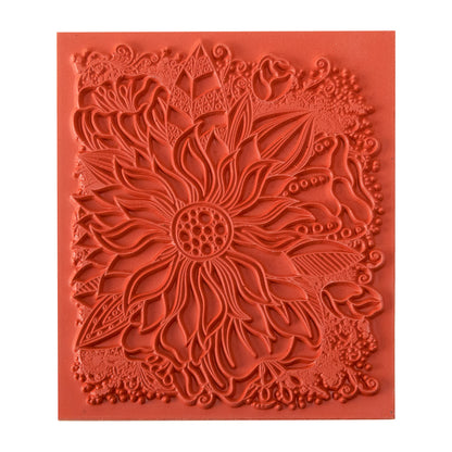 Rubber Enameling Stamp - Color Me Sunflower