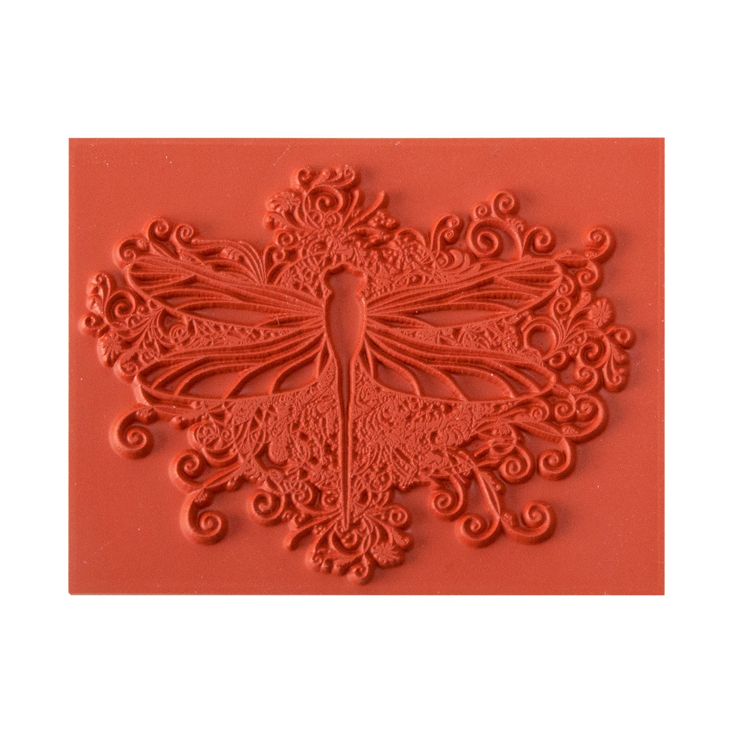 Rubber Enameling Stamp - Dragonfly Flourish