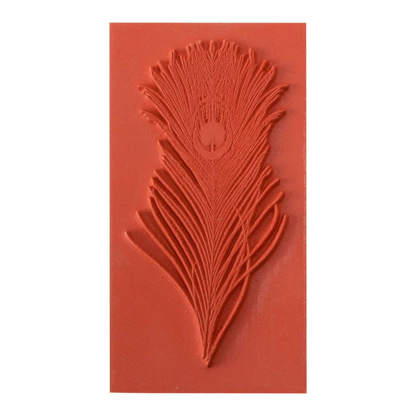 Rubber Enameling Stamp - Peacock Feather