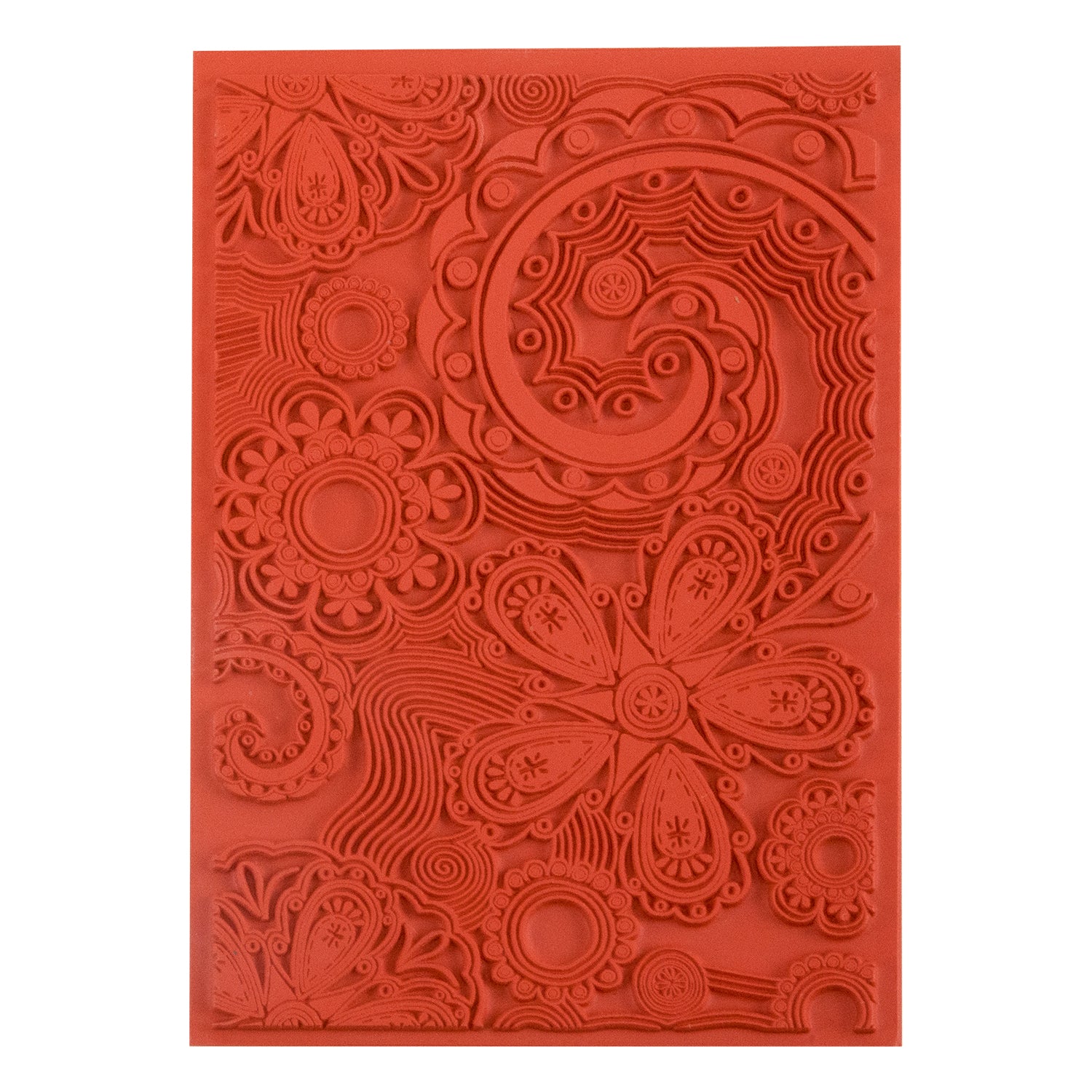 Rubber Enameling Stamp - Festival Woodcut