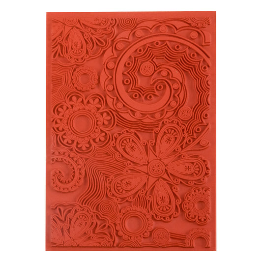 Rubber Enameling Stamp - Festival Woodcut