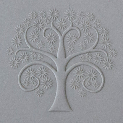 Jewelry Artist Elements - Texture - Tree of Life Embossed sample in gray clay