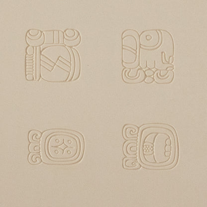 beige Jewelry Artist Elements - Texture - Maya Hieroglyphs - Calendar Large Fineline