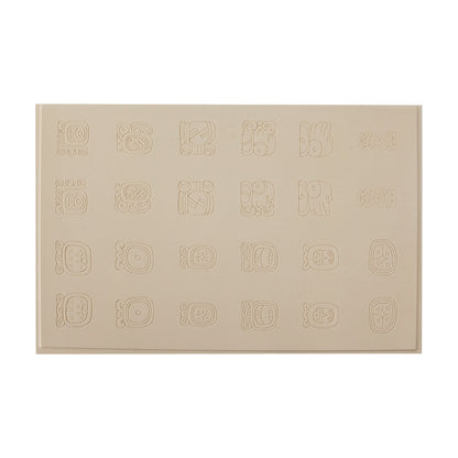 beige Jewelry Artist Elements - Texture - Maya Hieroglyphs - Calendar Large Fineline