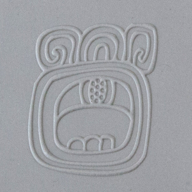 Jewelry Artist Elements - Texture - Maya Hieroglyphs - Calendar Large Fineline sample in gray clay