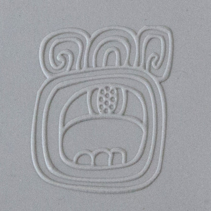 Jewelry Artist Elements - Texture - Maya Hieroglyphs - Calendar Large Fineline sample in gray clay
