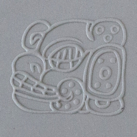 Jewelry Artist Elements - Texture - Maya Hieroglyphs - Prophecy Small Fineline sample in gray clay