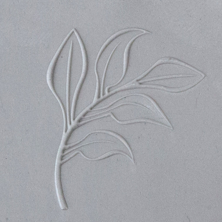 Jewelry Artist Elements - Texture - Forest Foliage sample in gray clay