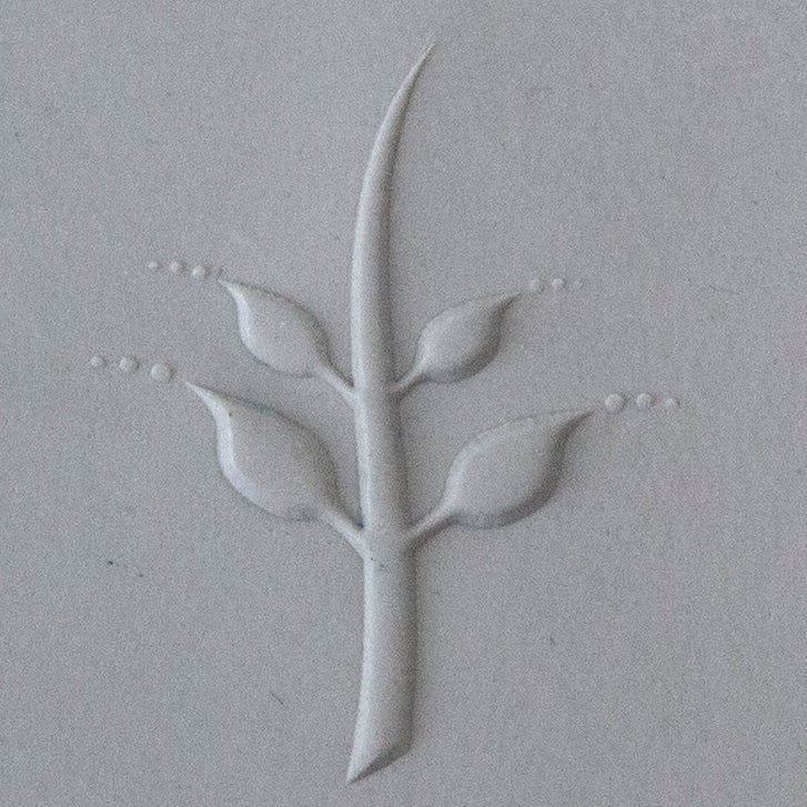 Jewelry Artist Elements - Texture - Fronds Foliage sample in gray clay