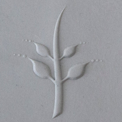 Jewelry Artist Elements - Texture - Fronds Foliage sample in gray clay