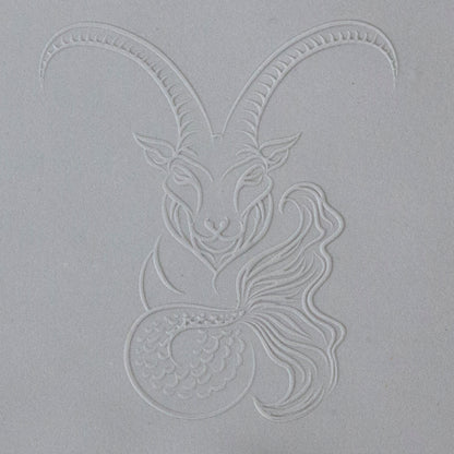 Jewelry Artist Elements - Texture - Astrology - Capricorn sample in gray clay