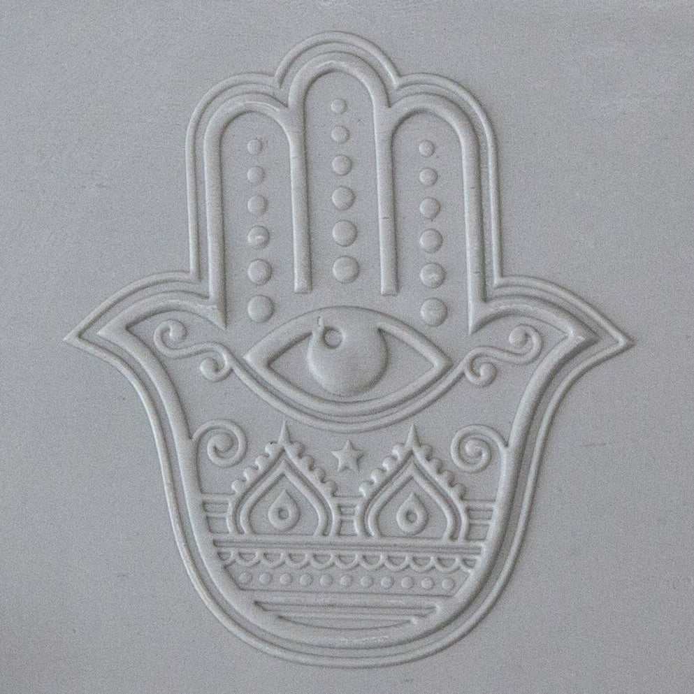 Jewelry Artist Elements - Texture - Hamsa sample in gray clay