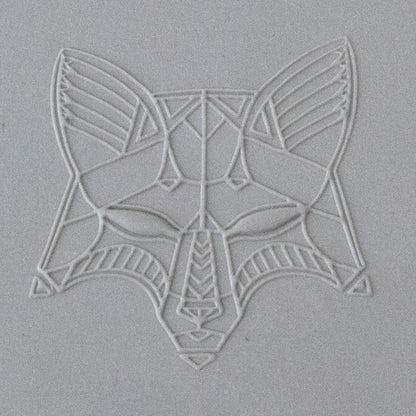 Jewelry Artist Elements - Texture - Stylized Animals: Fox, Ram, Wolf & Bear sample in gray clay