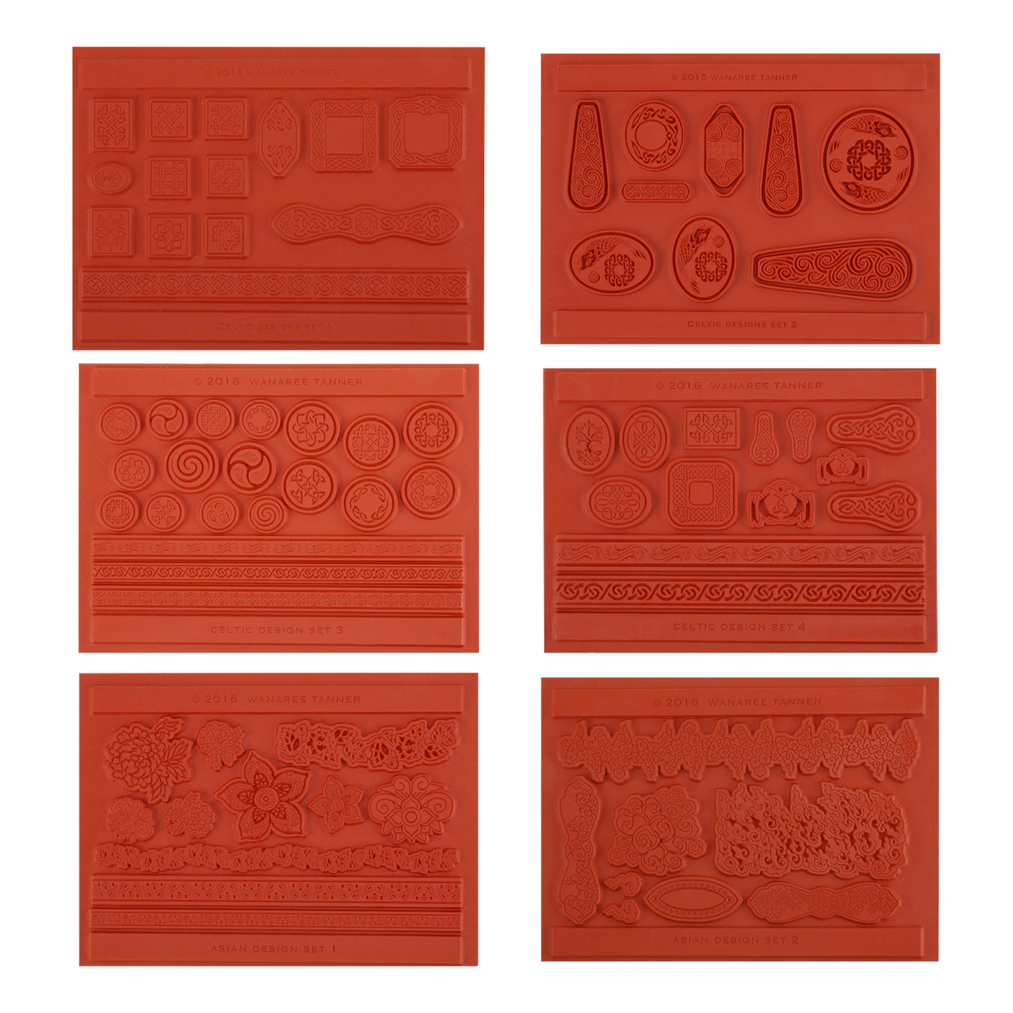 orange Wanaree Tanner Signature Texture Plates - Set of 6