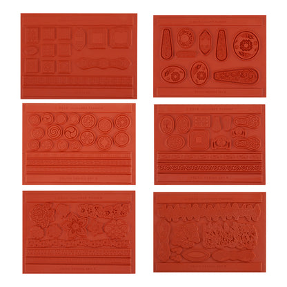 orange Wanaree Tanner Signature Texture Plates - Set of 6