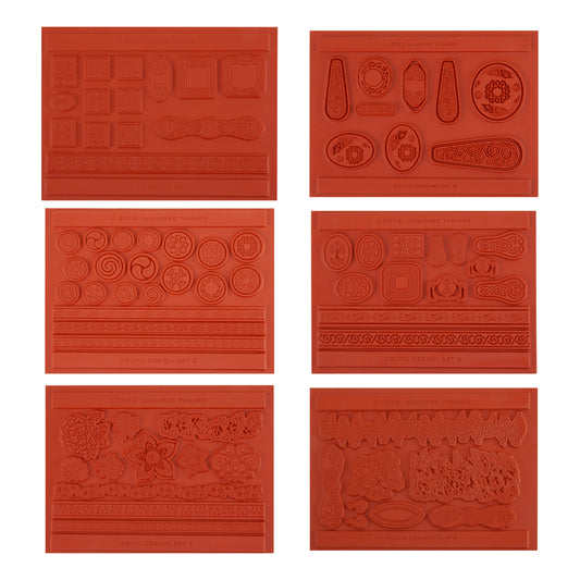 orange Wanaree Tanner Signature Texture Plates - Set of 6