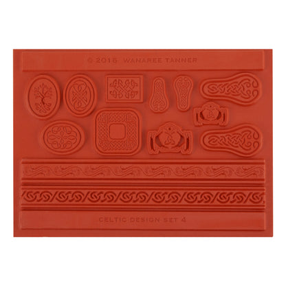 orange Wanaree Tanner Signature Texture Plate - Trinity Claddagh & Tree of Life